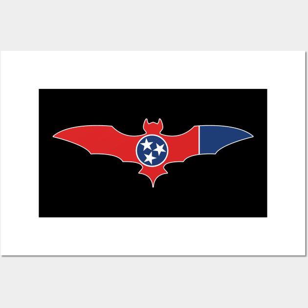 Tennessee Bat Flag Wall Art by Wickedcartoons